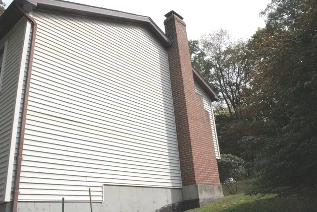 a view of a house with a large window