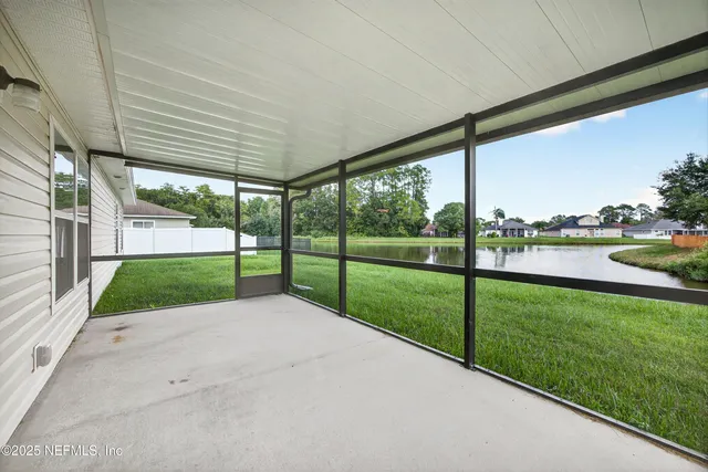a view of an outdoor space and deck