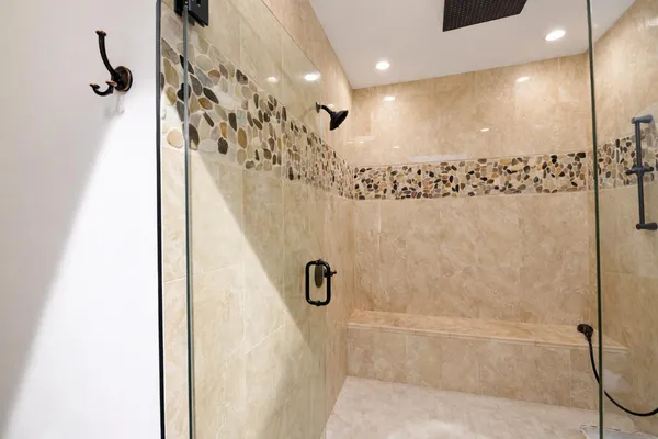 a bathroom with a shower
