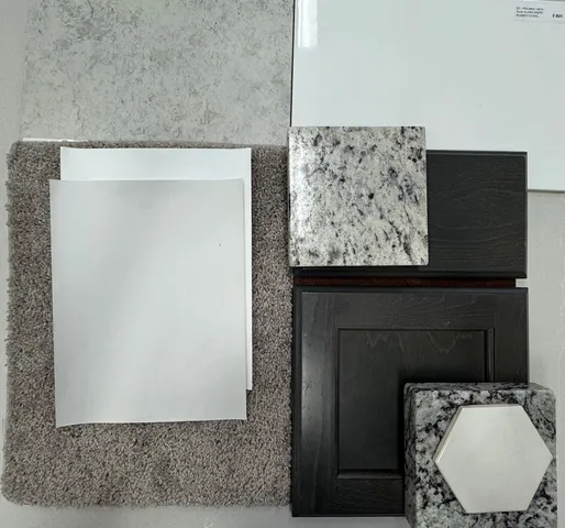 a house view with a garden and large trees