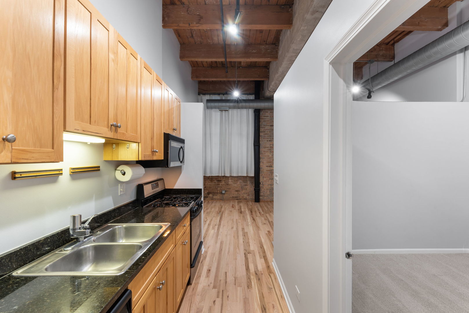 215 North Aberdeen Street, Unit 202B Chicago, IL 60607 - Photo 9 of 16 a kitchen with a sink a counter top space and cabinets