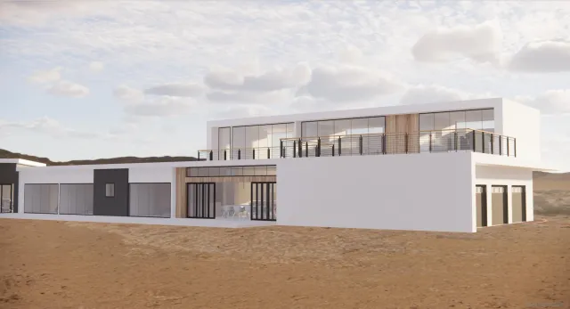 a view of city and mountain