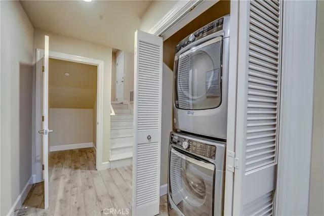 a view of a storage & utility room with closet