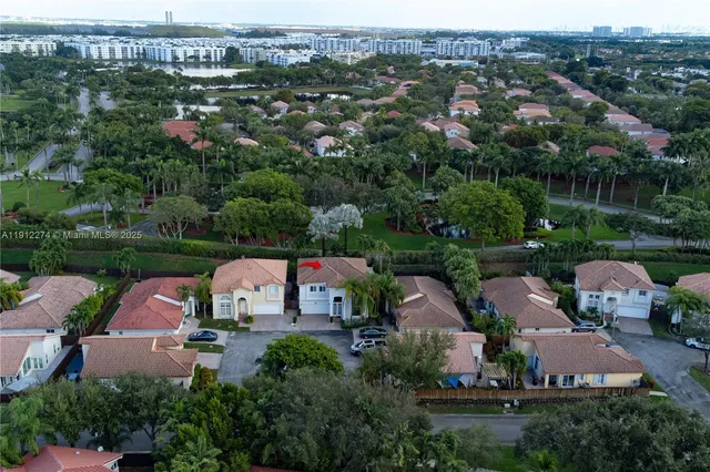 an aerial view of multiple house