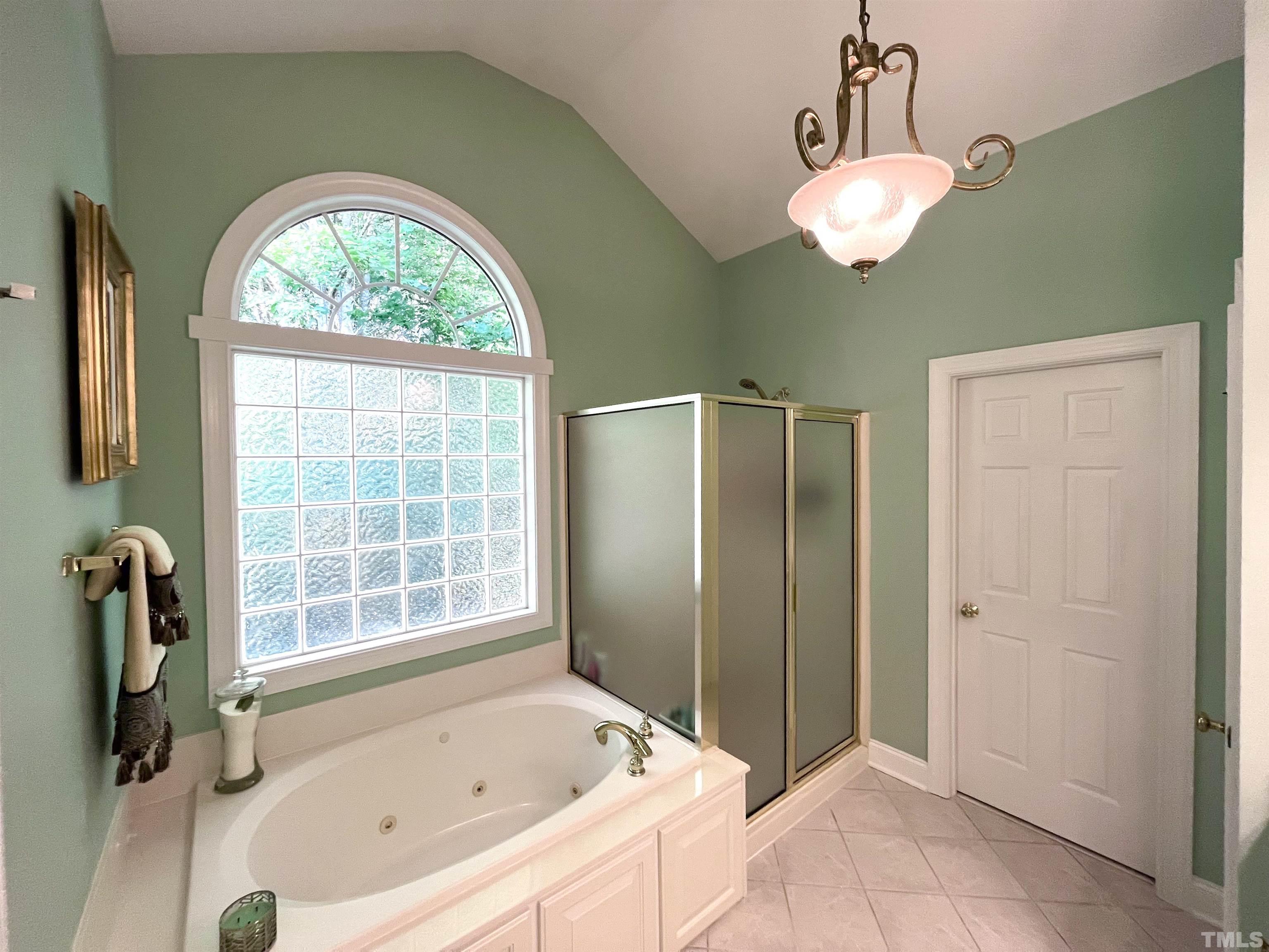 204 Challenge Road Raleigh, NC 27603 - Photo 25 of 42 a bathroom with a tub and a large window