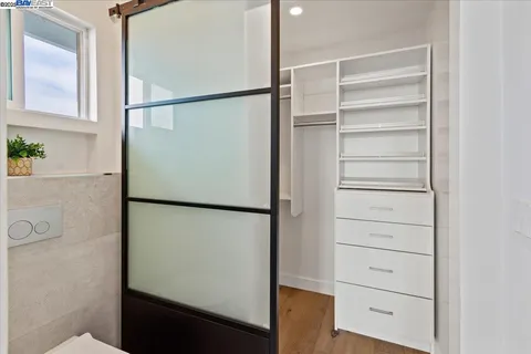 a view of a walk in closet