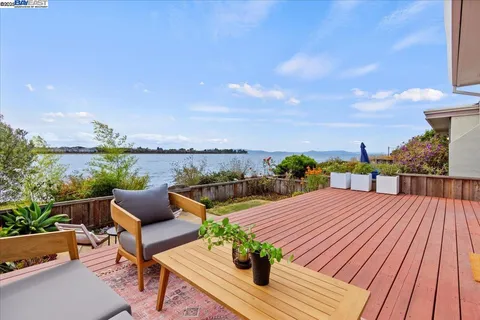 a view of a terrace with seating space