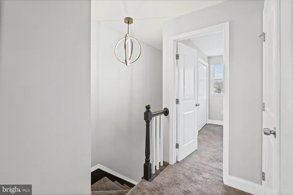 a view of a room with a door