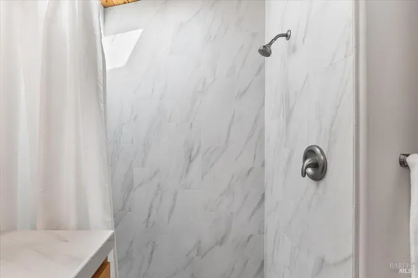 a bathroom with a shower