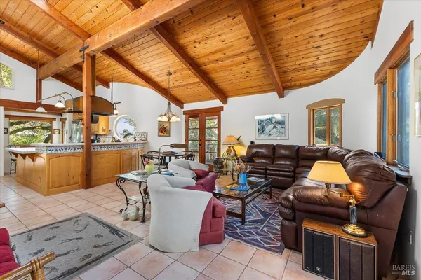 a living room with furniture