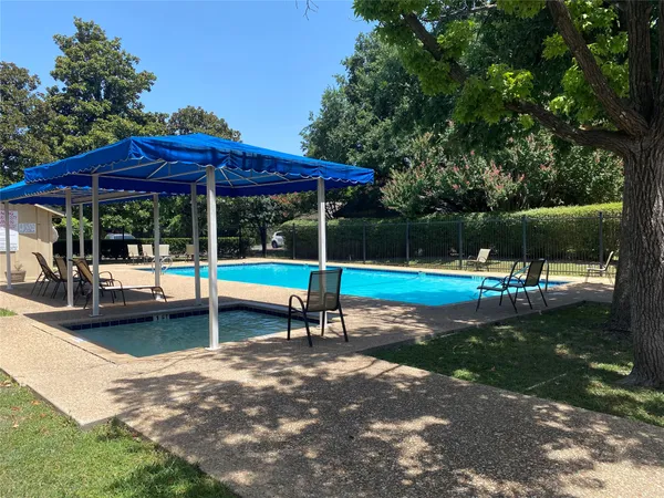 a view of a park with slide