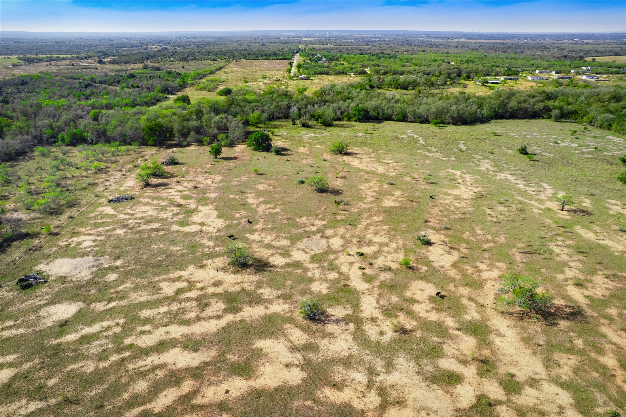 1180 Bugtussle Lane Luling, TX 78648 - Photo 7 of 21 a view of a big yard with lots of green space and mountain view in back
