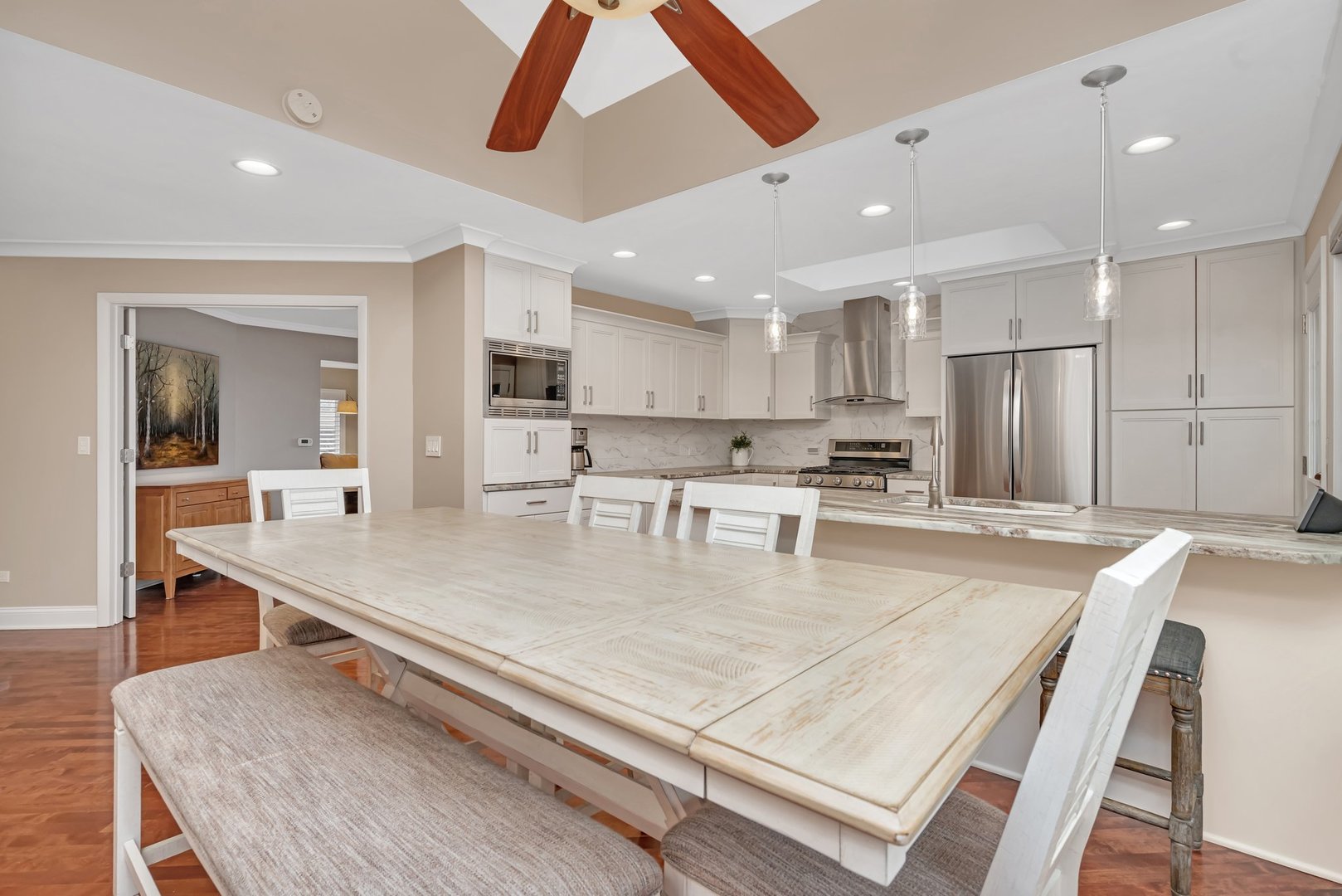 11600 North Brightway Road Mokena, IL 60448 - Photo 6 of 62 a large kitchen with kitchen island a sink and a refrigerator