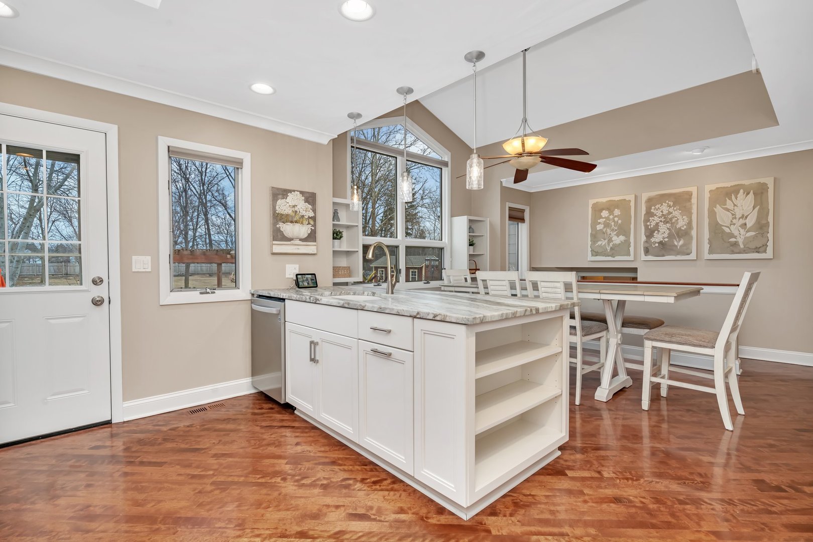 11600 North Brightway Road Mokena, IL 60448 - Photo 10 of 62 a large white kitchen with granite countertop a stove a sink and a refrigerator
