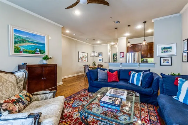 a living room with furniture and a couch