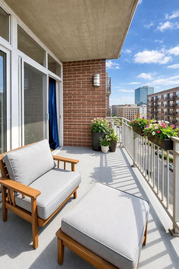 111 South Morgan Street, Unit 703 Chicago, IL 60607 - Photo 20 of 26 a backyard of a house with outdoor seating
