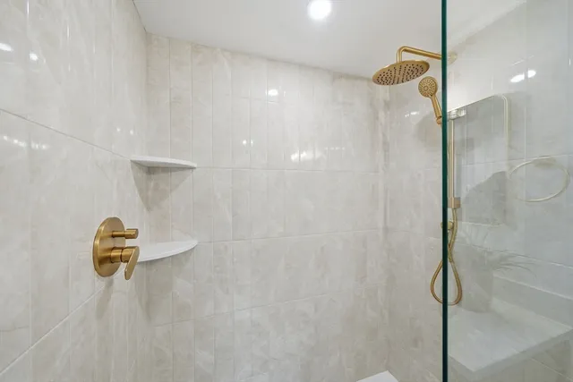 a bathroom with a shower