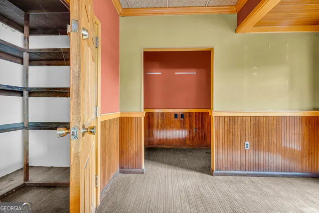 a workspace with furniture