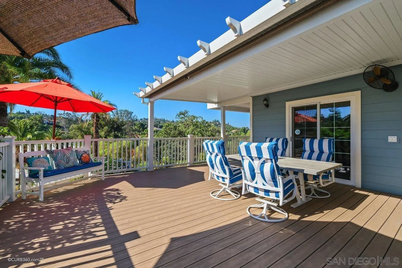 1544 Grove Road El Cajon, CA 92020 - Photo 17 of 42 a view of a patio with wooden floor table and chairs