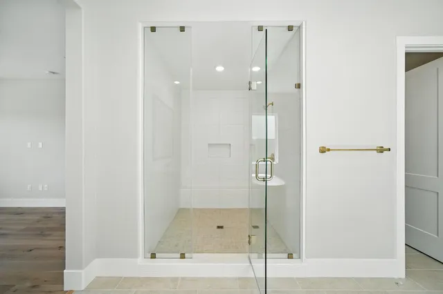 a bathroom with a shower