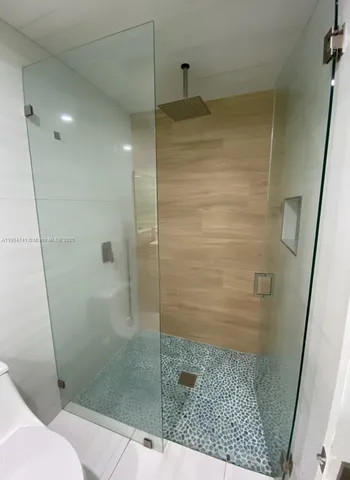 a bathroom with a shower