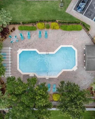 an aerial view of a house