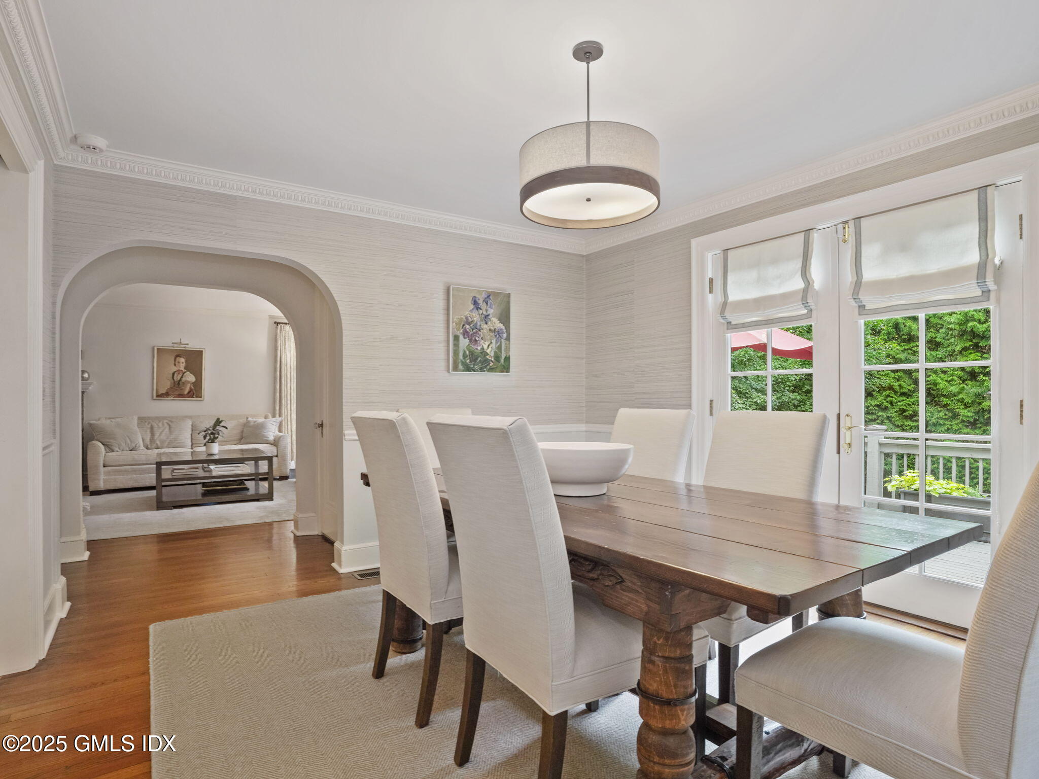143 Lockwood Road Riverside, CT 06878 - Photo 6 of 39 a view of a dining room with furniture window and wooden floor