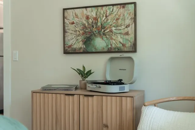 a view of a hallway with washer and dryer