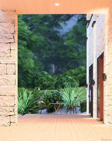 a view of a garden with plants