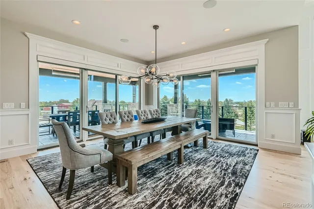 a outdoor space with furniture and large windows