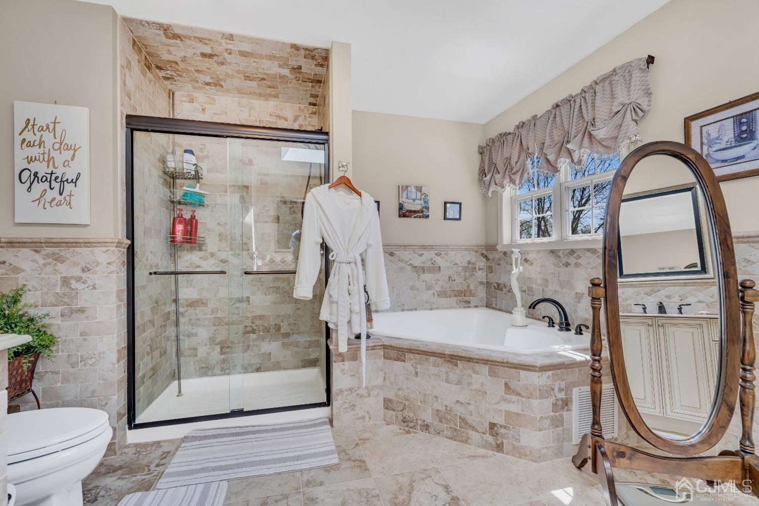 58 Stratton Road Old Bridge, NJ 07747 - Photo 28 of 44 a bathroom with a granite countertop sink mirror vanity and toilet