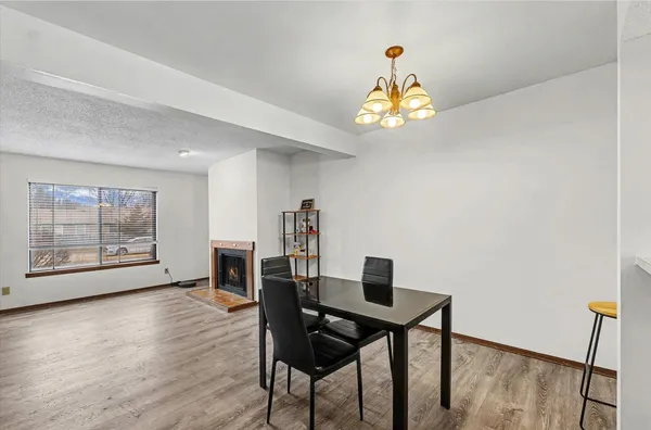 a workspace with wooden floor