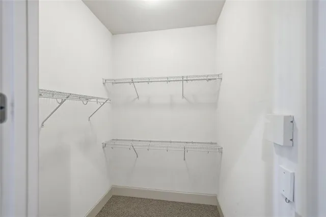 an empty room with closet