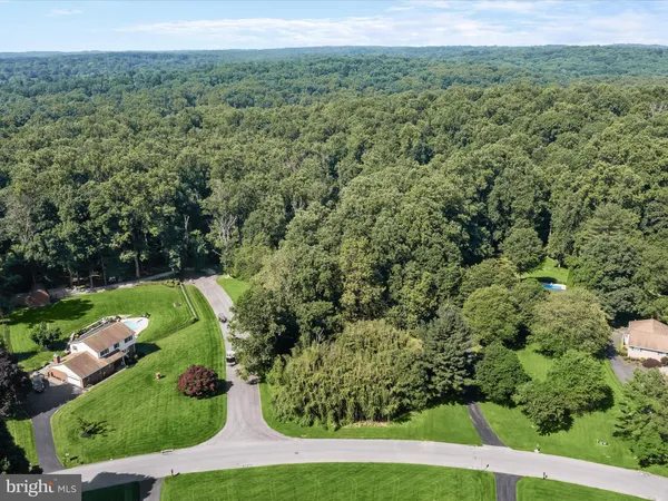 a view of a green field with lots of bushes