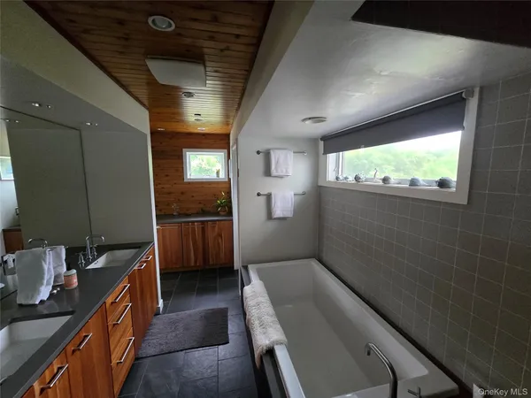 a bathroom with a sink and a shower