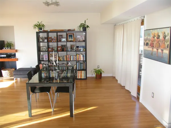 a room view with a glass door