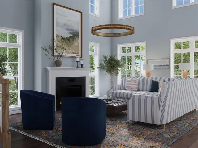 a view of balcony with furniture