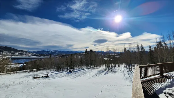 a view of lake and mountain