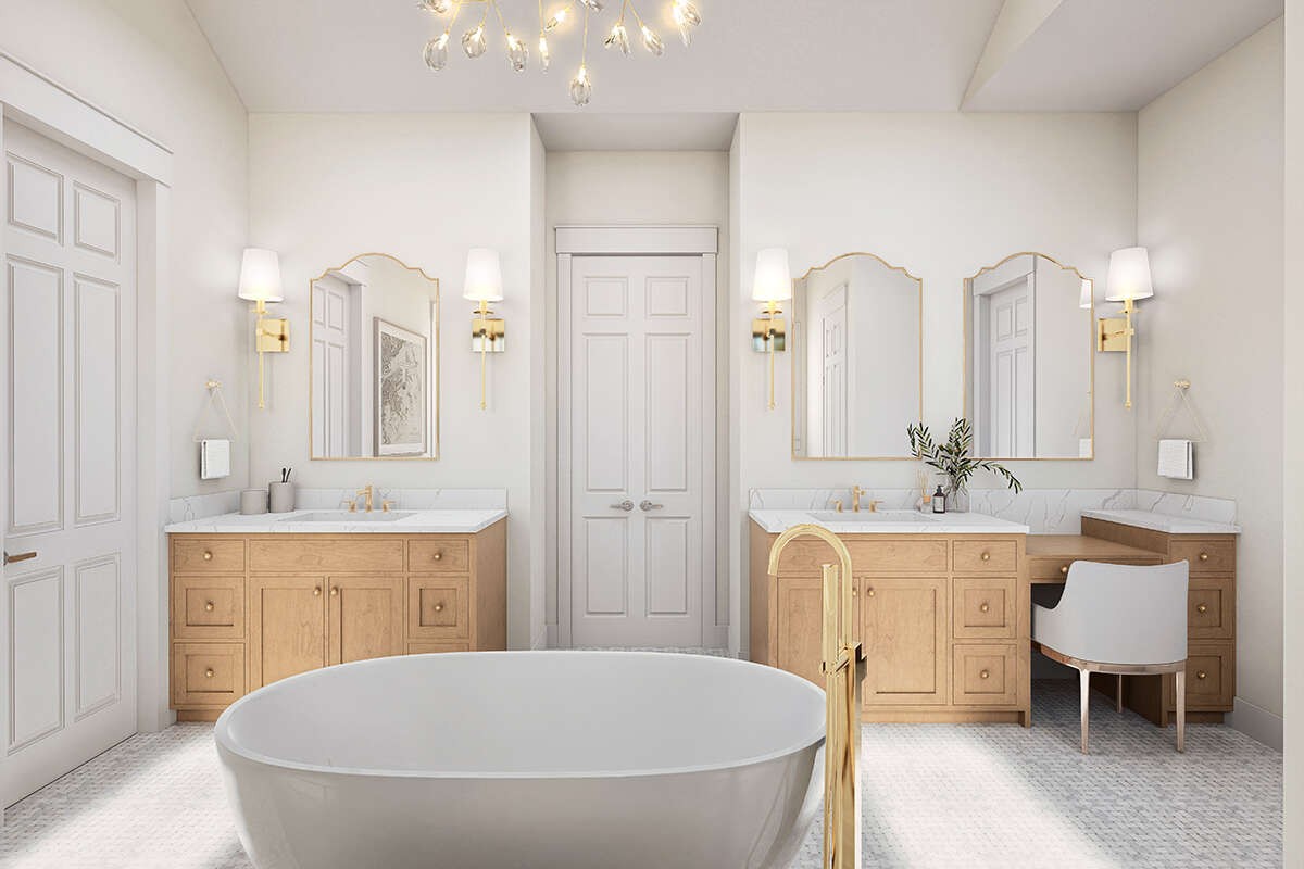 2396 River Road Murfreesboro, TN 37129 - Photo 10 of 11 a bathroom with a tub a double vanity sink and a mirror