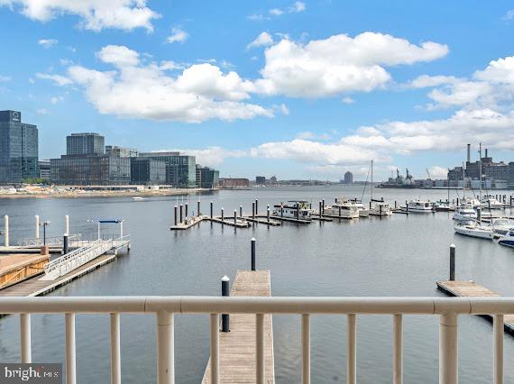 100 Harborview Drive, Unit 202 Baltimore, MD 21230 - Photo 3 of 25 a view of a lake from a balcony