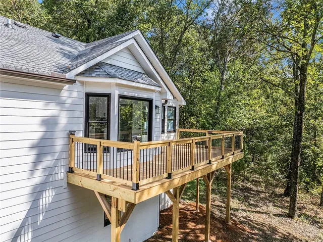 a view of a house with a deck