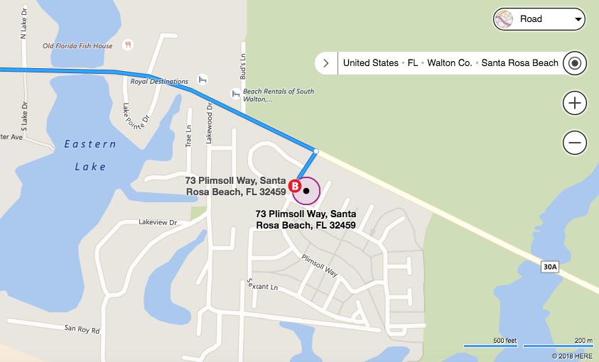 73 Plimsoll Way Santa Rosa Beach, FL 32459 - Photo 18 of 53 Bing Map Directions Image Closeup to 73