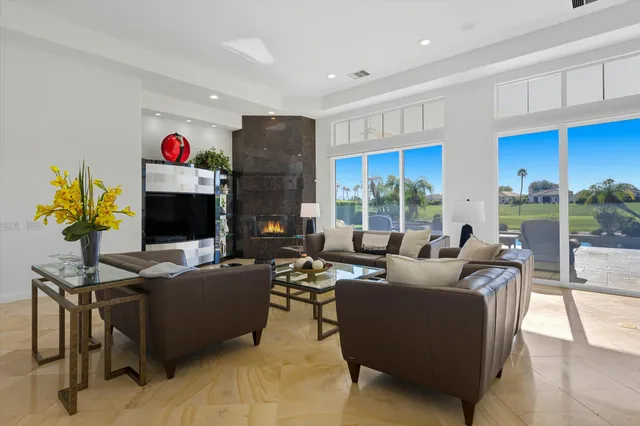 a living room with furniture and a couch