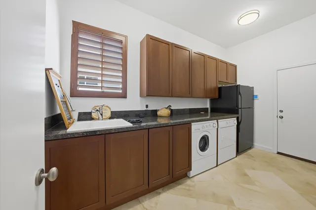 a front view of house with yard and seating area