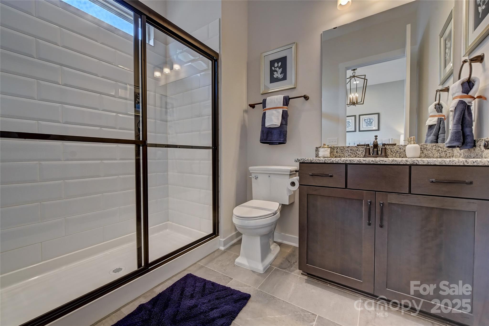 1475 Hubert Graham Way Tega Cay, SC 29708 - Photo 23 of 27 a bathroom with a toilet a sink and mirror