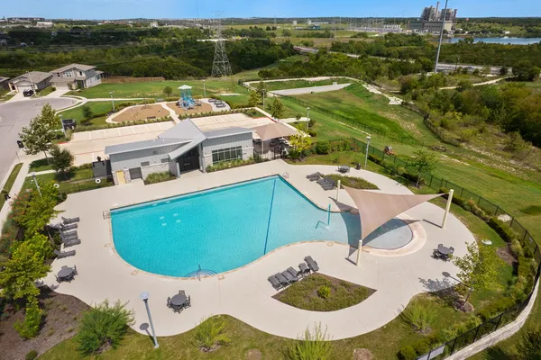 a view of a park with slide