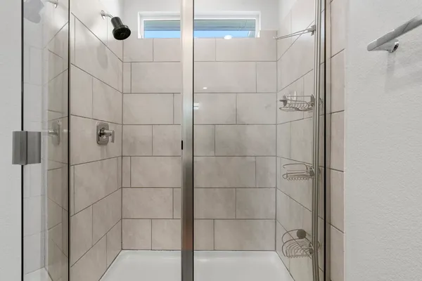 a bathroom with a shower