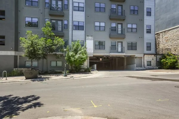 a front view of a multi story building