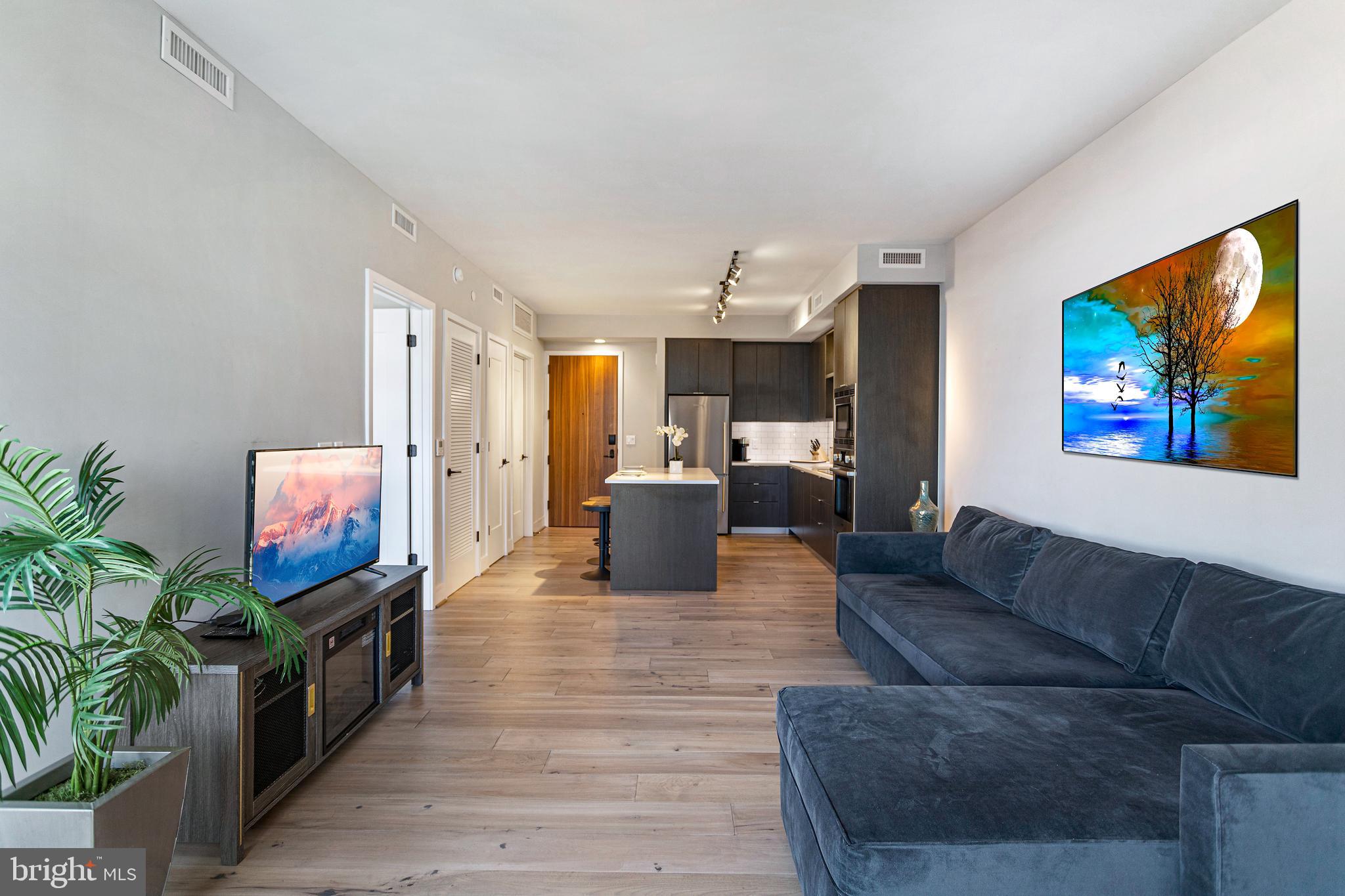 1300 4th Street Southeast, Unit 711 Washington, DC 20003 - Photo 7 of 28 a living room with furniture and a flat screen tv