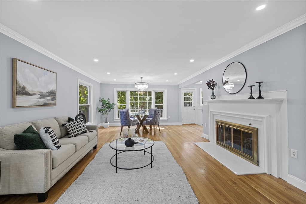 108 Radcliffe Road Belmont, MA 02478 - Photo 7 of 39 a living room with furniture and a fireplace